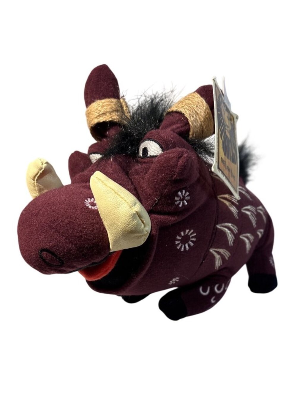 Disney The Lion King Pumbaa PlushBroadway Musical Maroon Warthog Tags